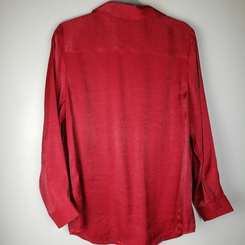 Chicos Shiny Red Blouse - Picture 5 of 5